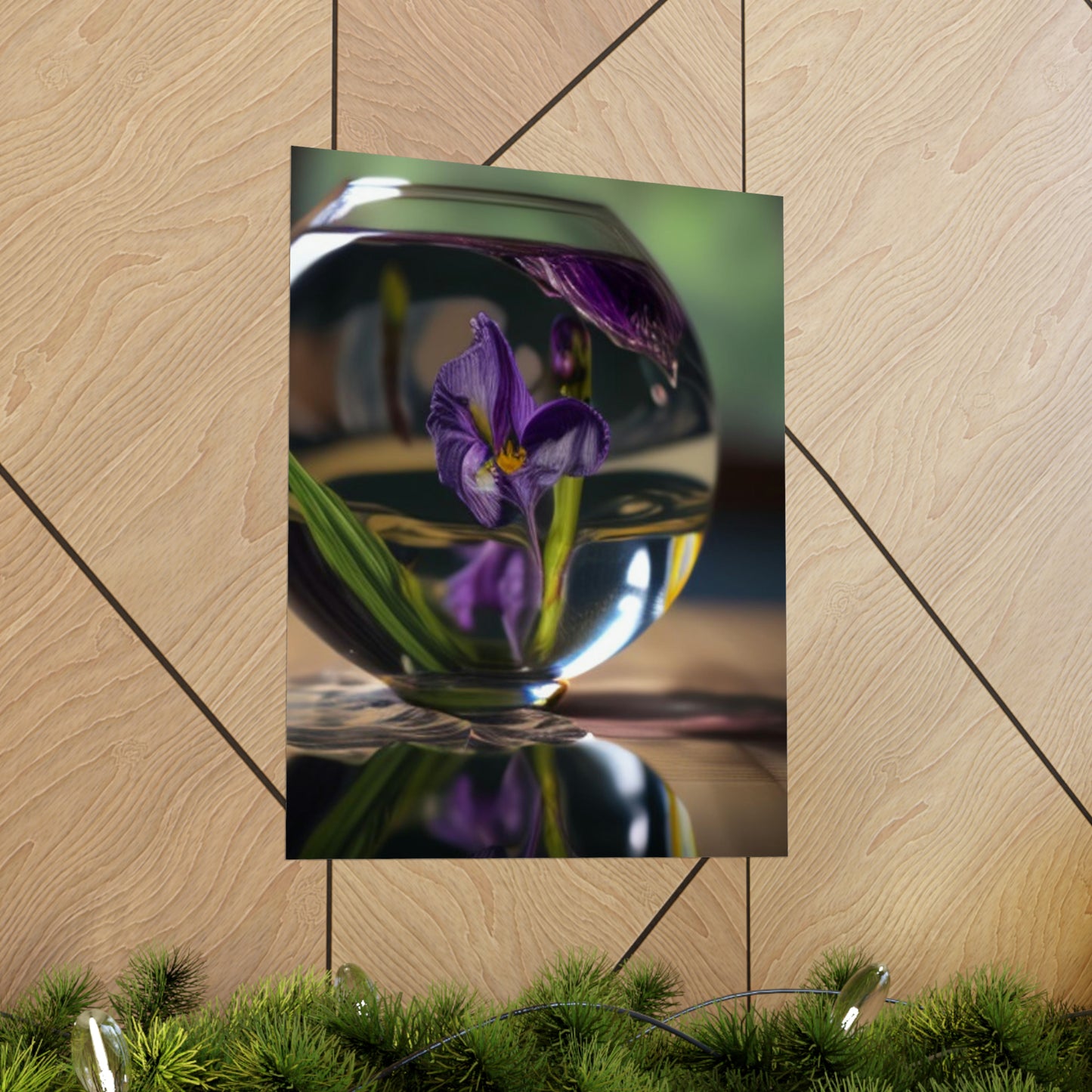 Premium Matte Vertical Posters Purple Iris in a vase 1