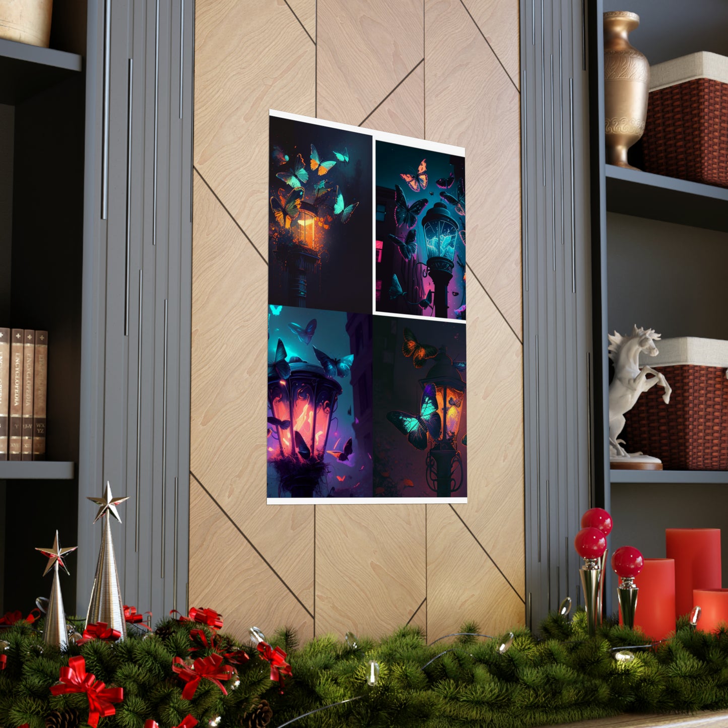 Premium Matte Vertical Posters Street Light Butterfly 5