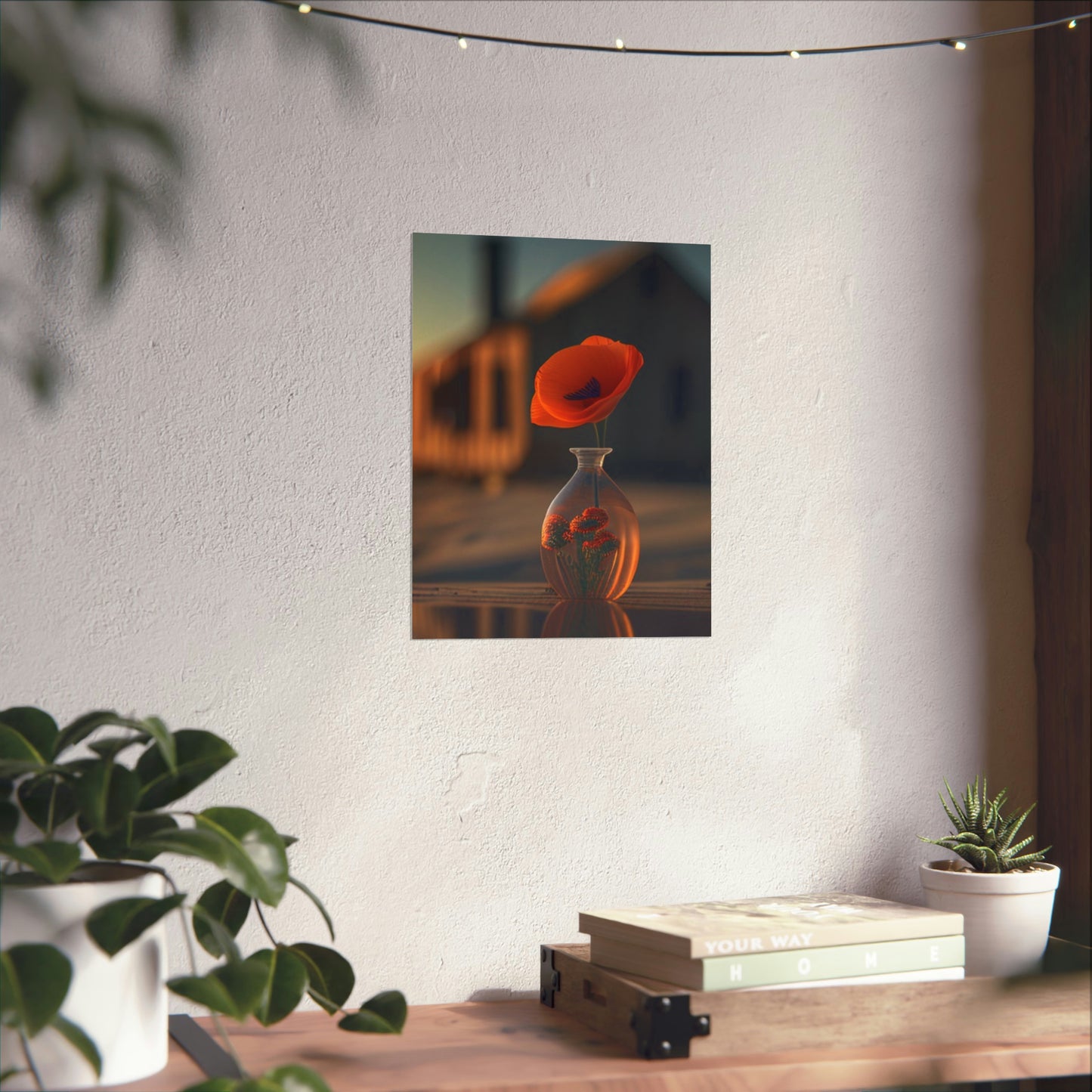 Premium Matte Vertical Posters Orange Poppy in a Vase 3