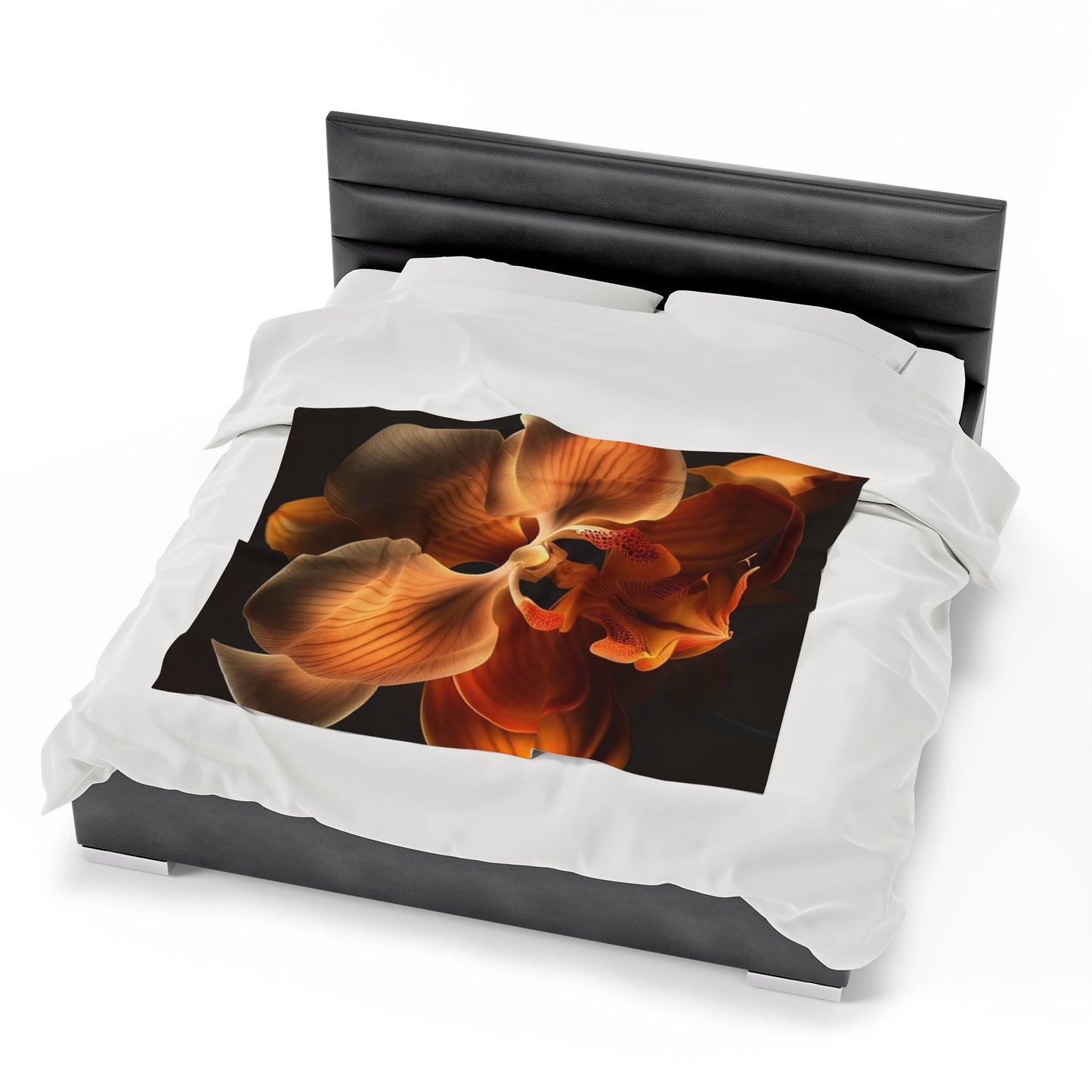 Velveteen Plush Blanket Orange Orchid 2