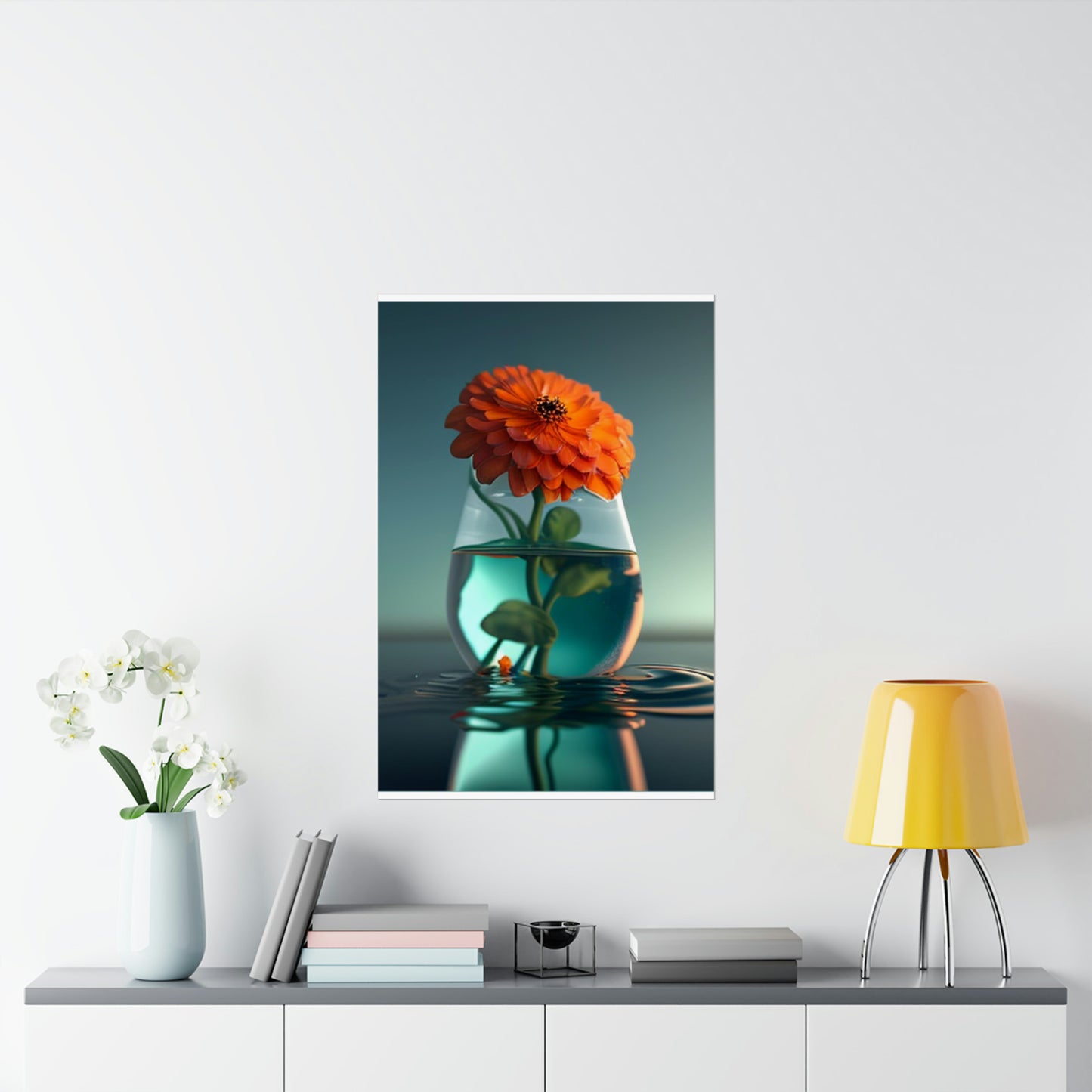 Premium Matte Vertical Posters Orange Zinnia 1