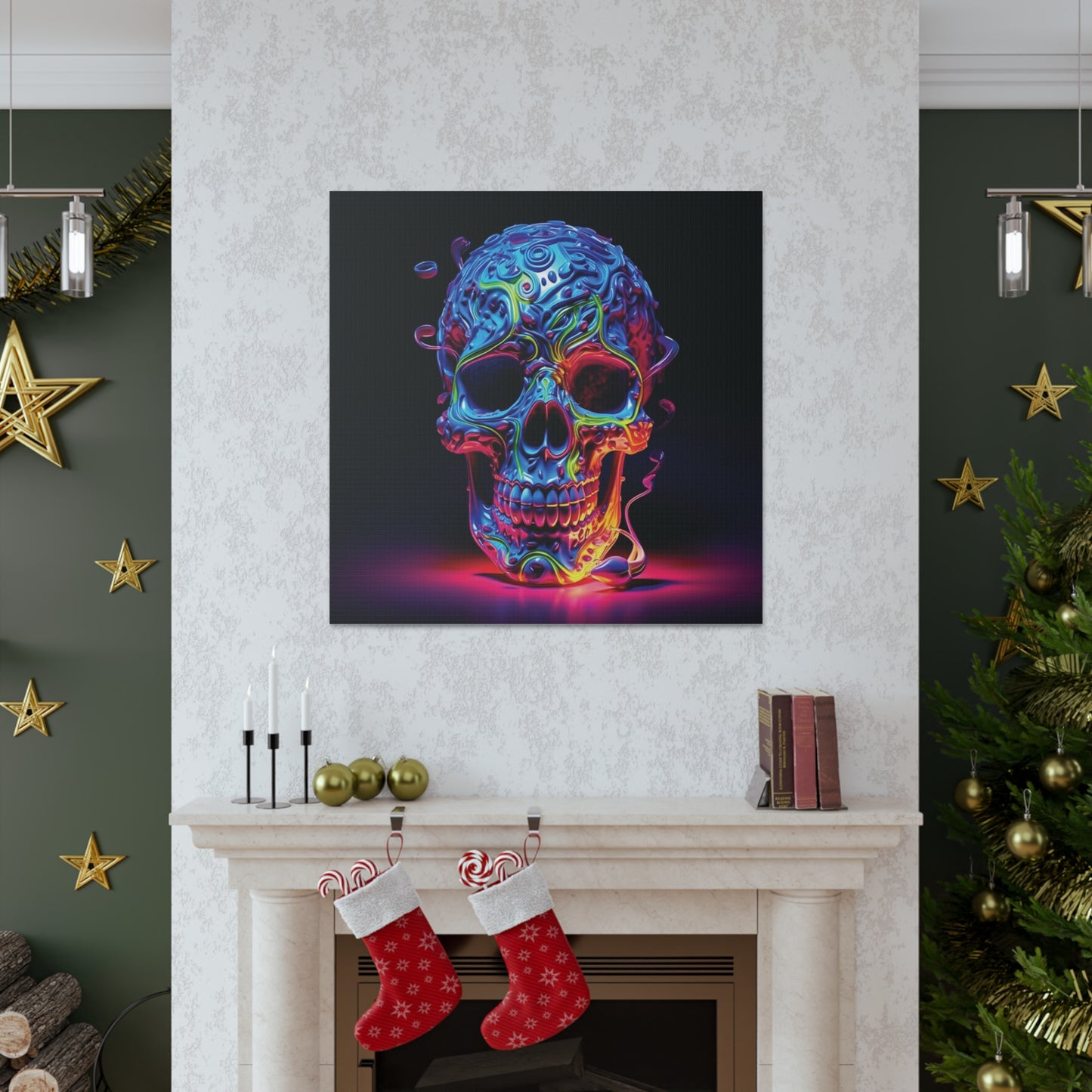 Canvas Gallery Wraps Macro Skull Color 3