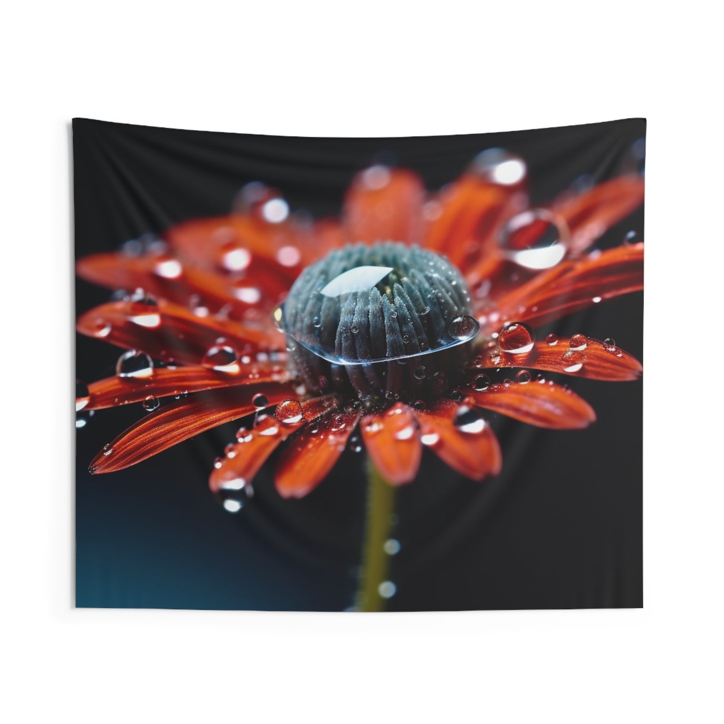 Indoor Wall Tapestries Water drop Macro Flower 1