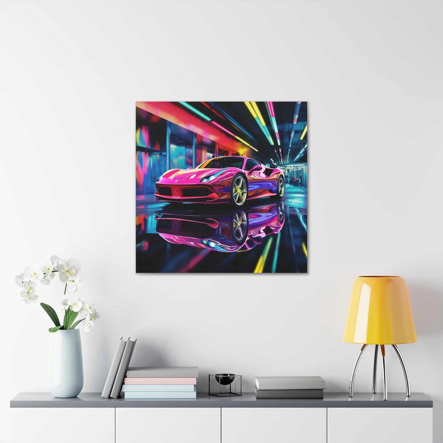 Canvas Gallery Wraps Pink Macro Ferrari 4