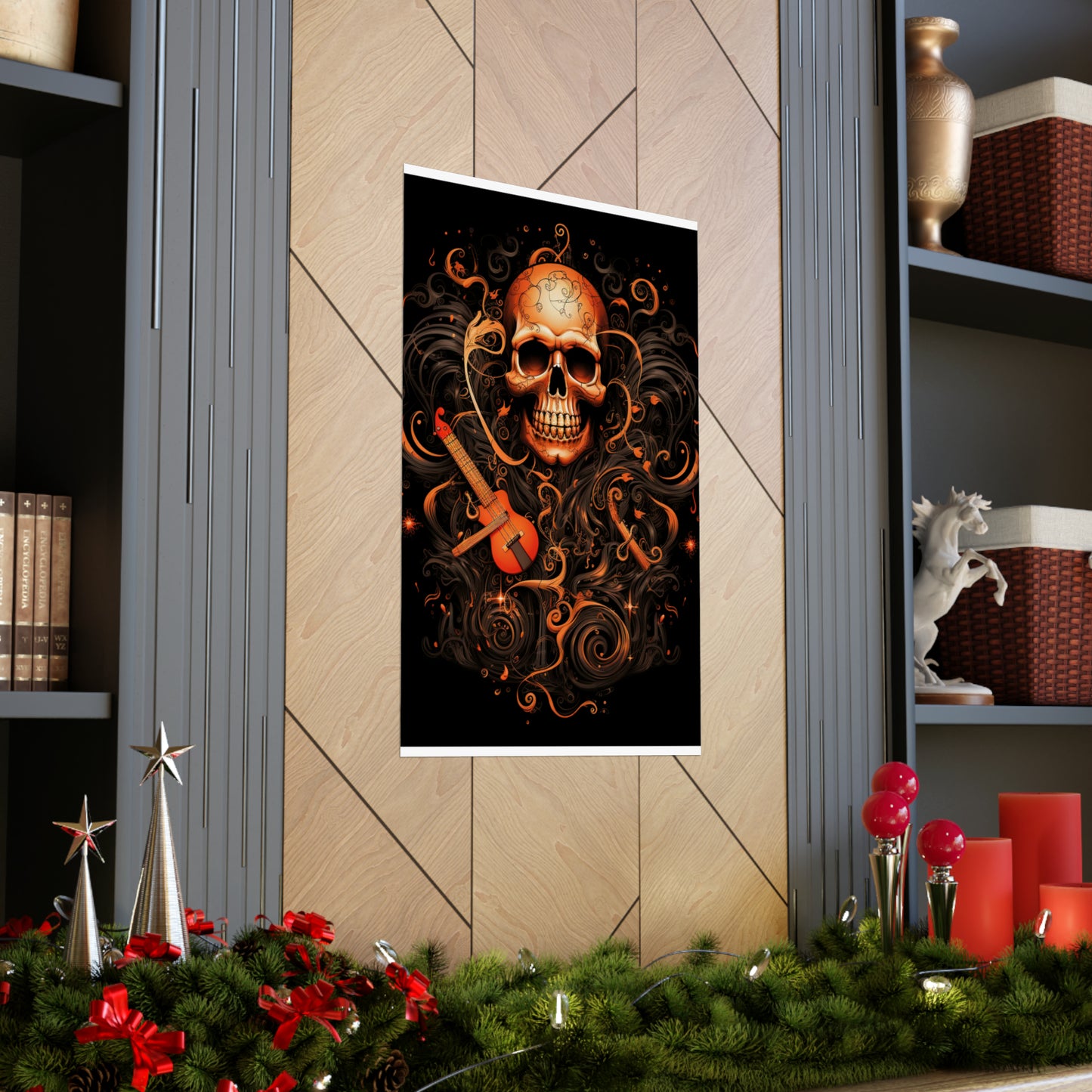 Premium Matte Vertical Posters Skull Treble Clef 4