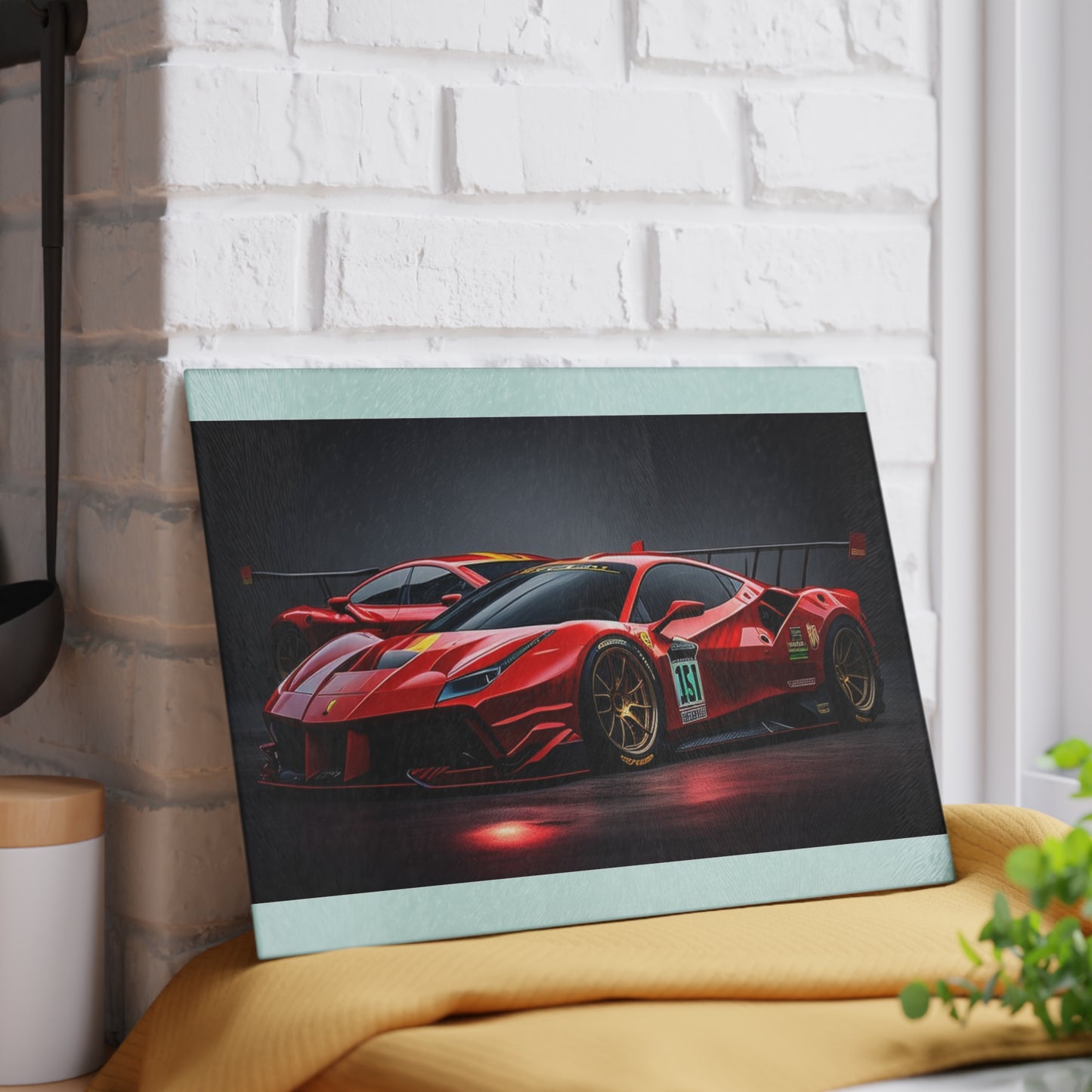 Glass Cutting Board Ferrari Red 2