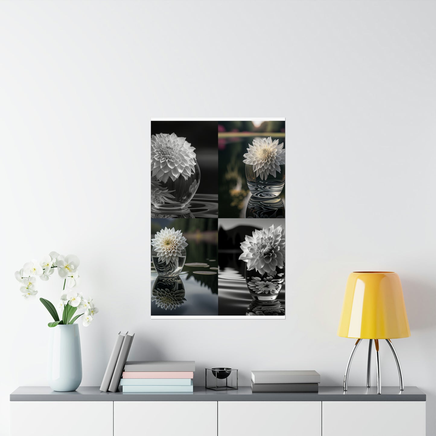 Premium Matte Vertical Posters White Dahlia 5