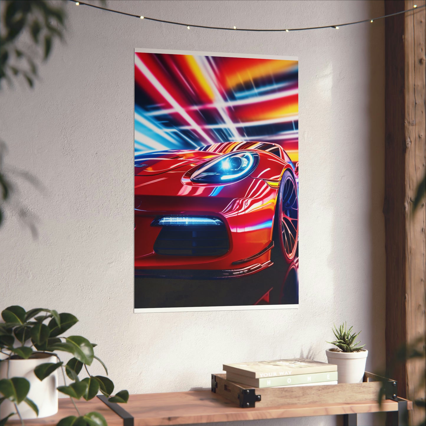 Premium Matte Vertical Posters Macro Flag Ferrari 1