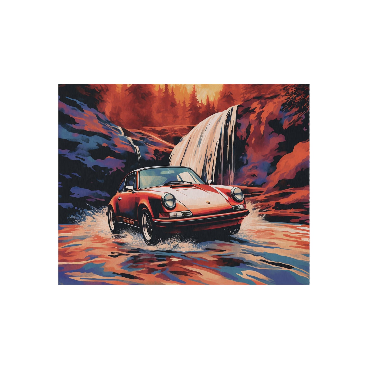 Outdoor Rug  American Flag Porsche Abstract 4