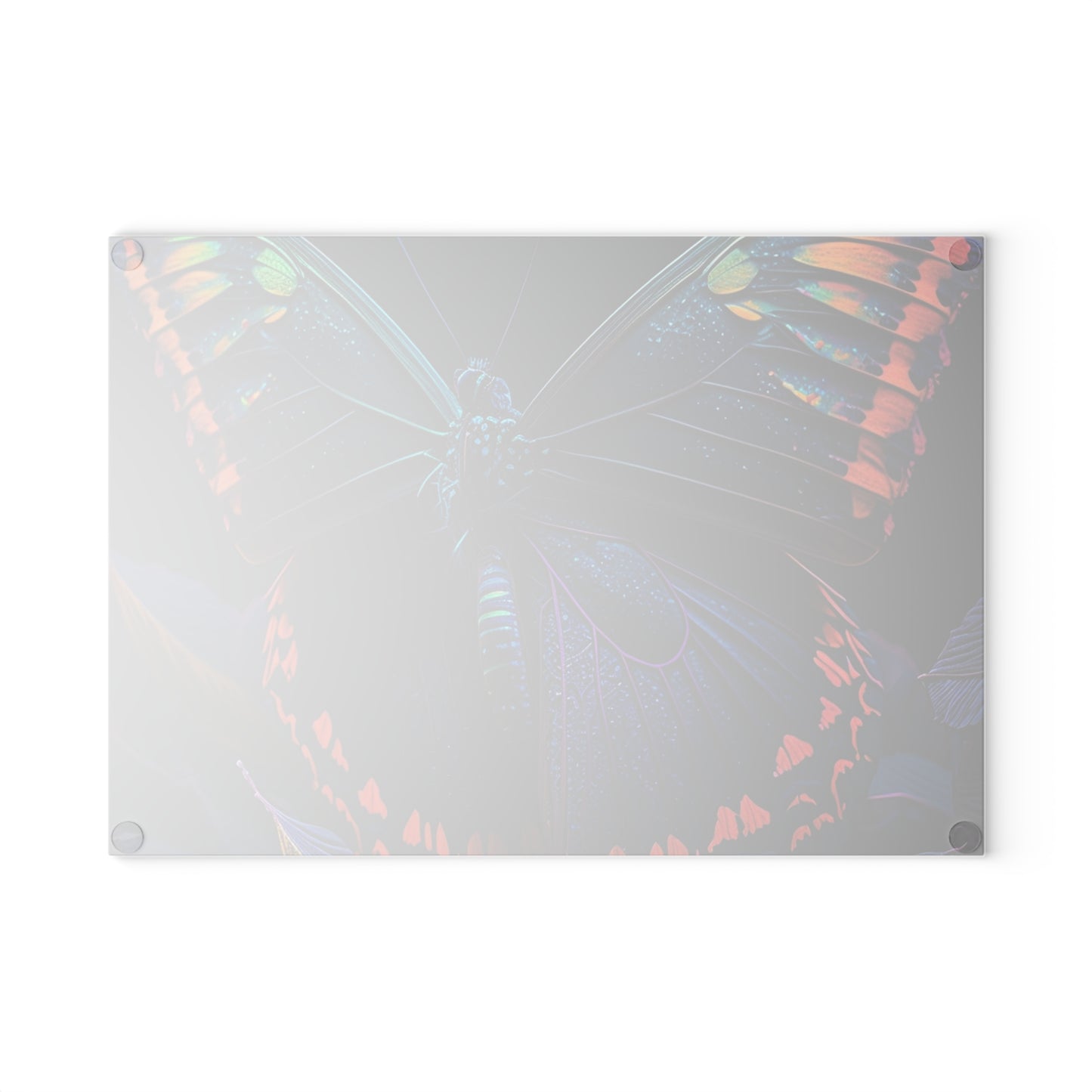 Glass Cutting Board Hue Neon Butterfly 3