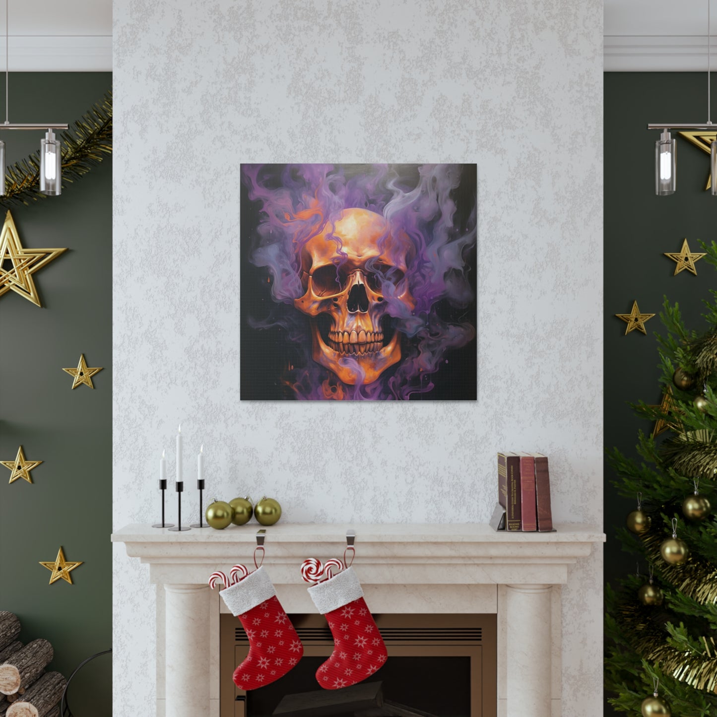 Canvas Gallery Wraps Skull Flames 4