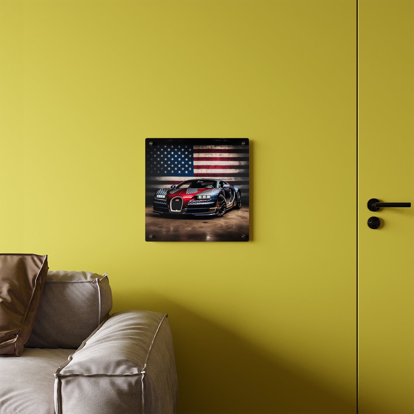 Acrylic Wall Art Panels Bugatti American Flag 1