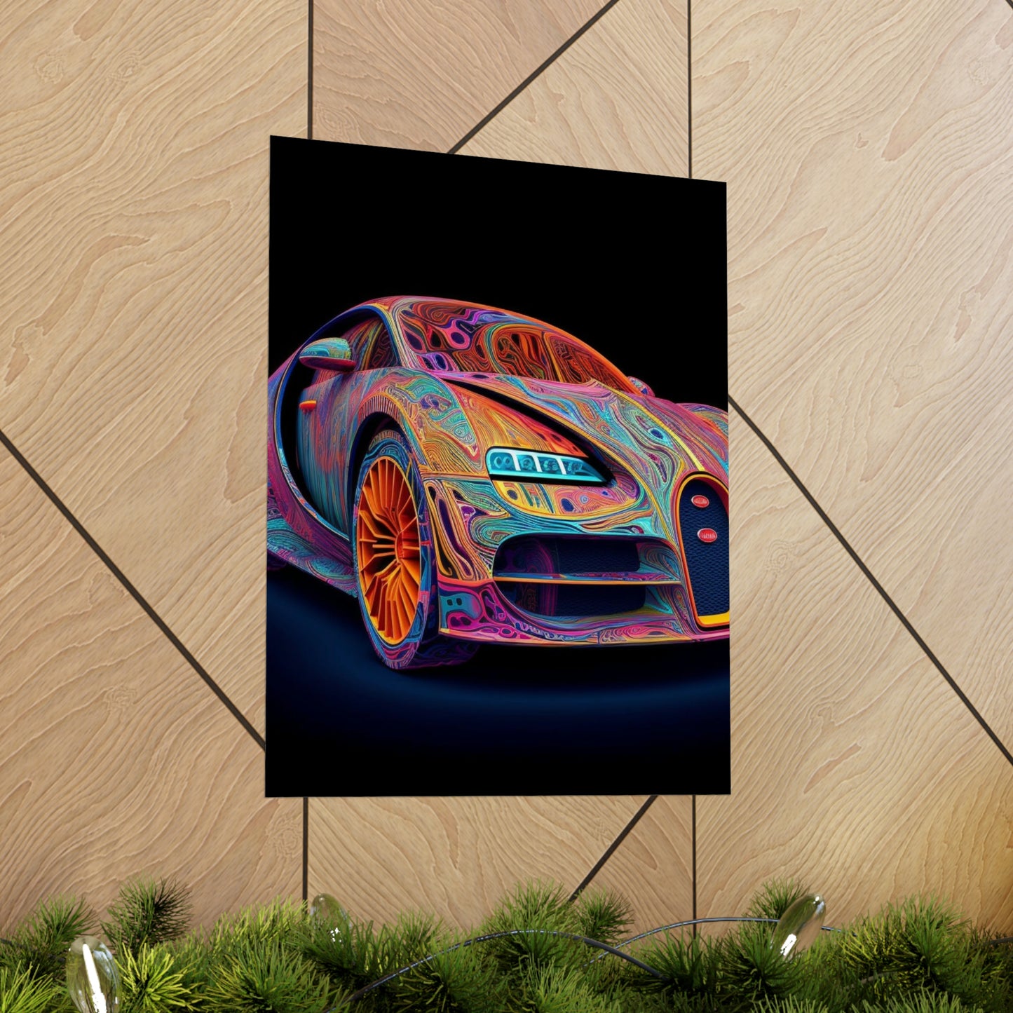 Premium Matte Vertical Posters Bugatti Abstract Concept 1