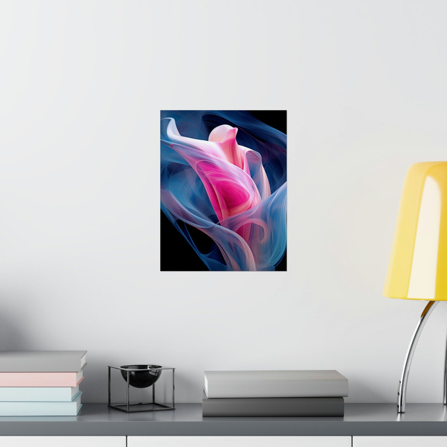 Premium Matte Vertical Posters Pink & Blue Tulip Rose 3