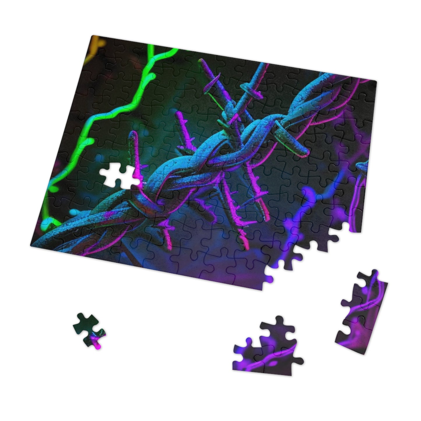 Jigsaw Puzzle (30, 110, 252, 500,1000-Piece) Macro Neon Barbs 4