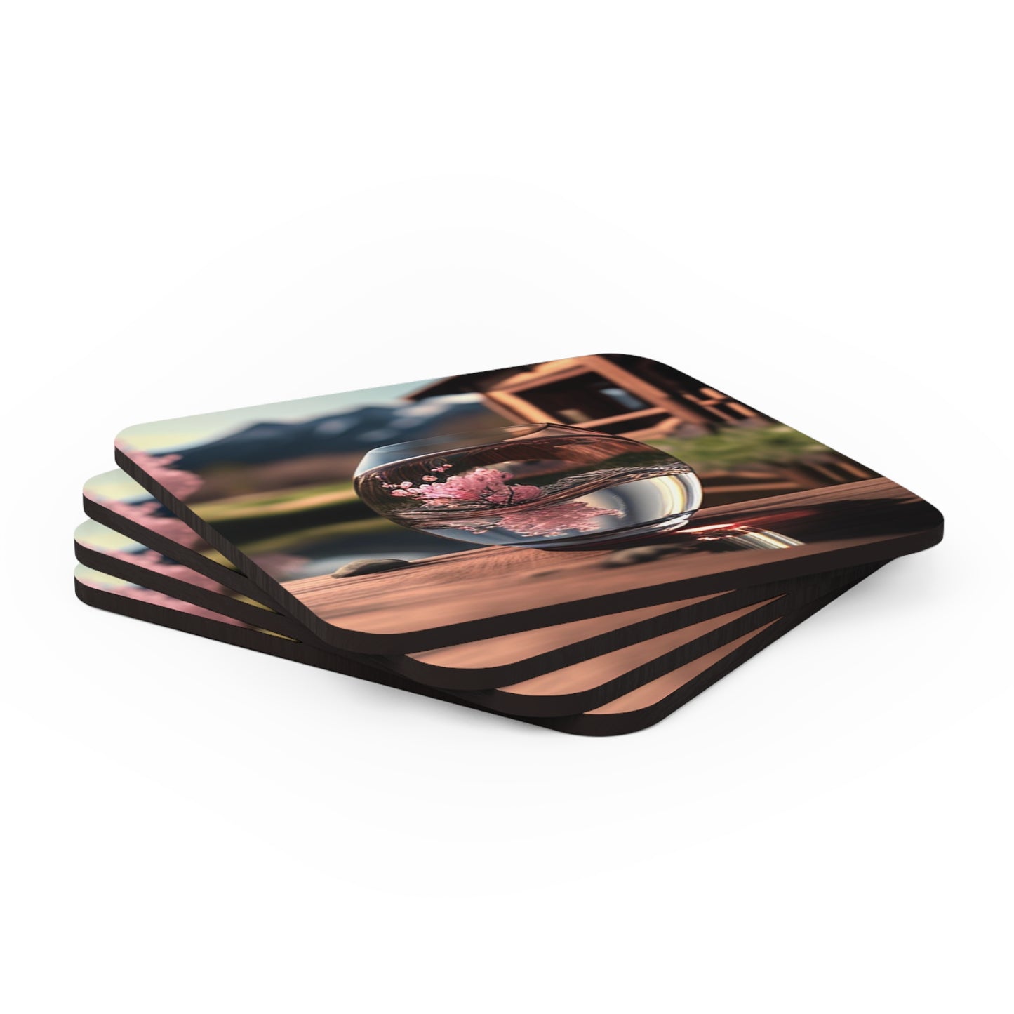 Corkwood Coaster Set Cherry Blossom 4