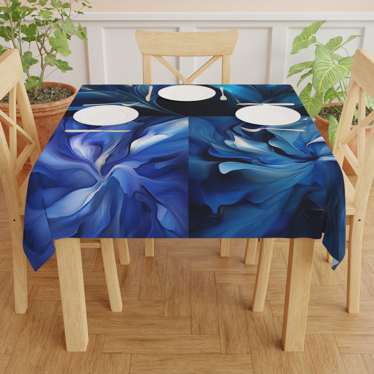 Tablecloth Abstract Blue Tulip 5