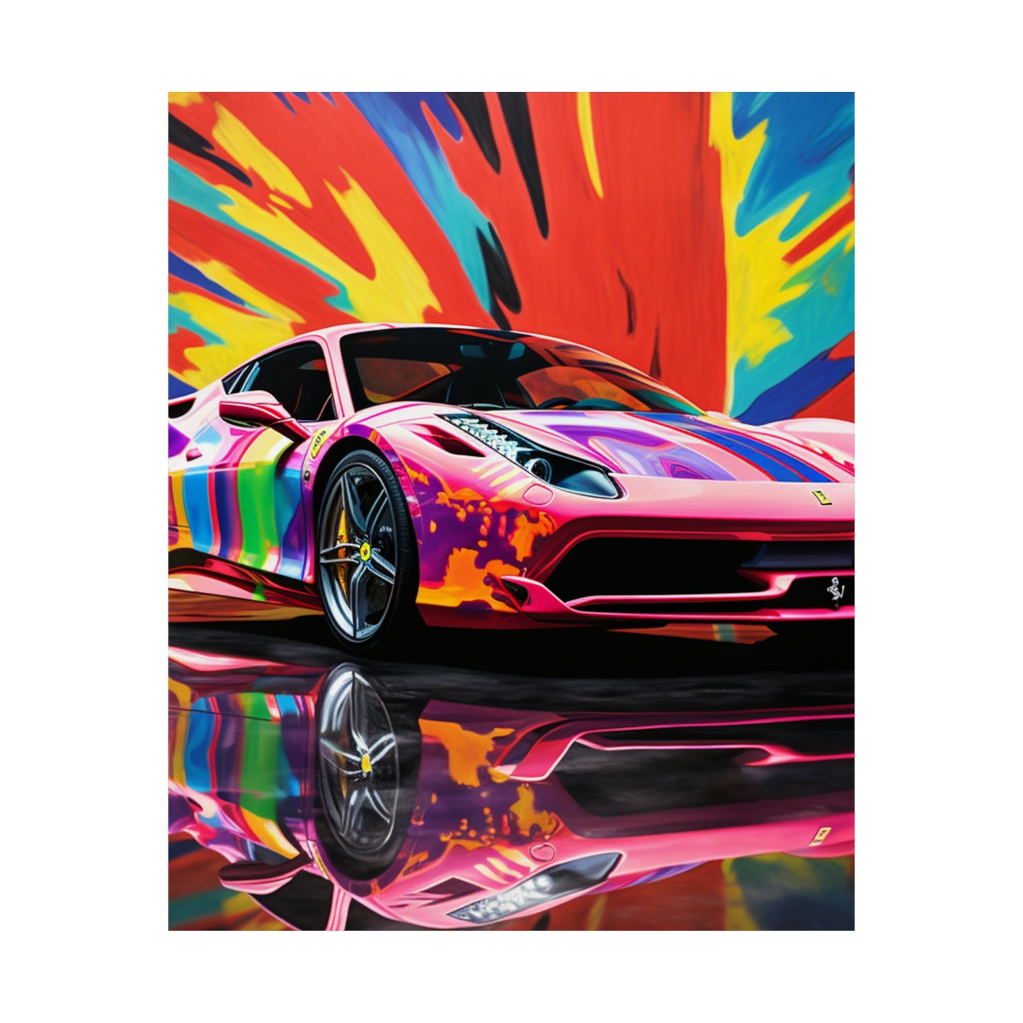 Premium Matte Vertical Posters Hyper Colorfull Ferrari 3