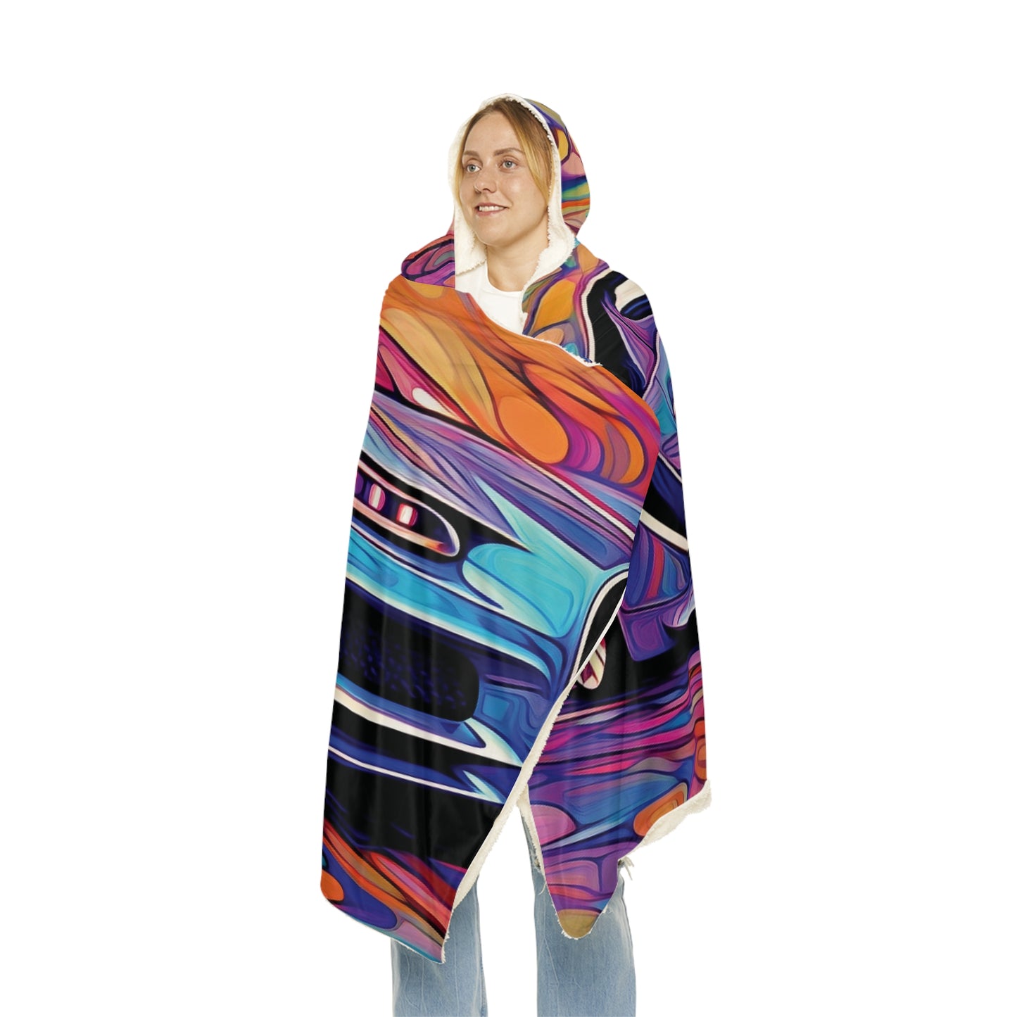 Snuggle Hooded Blanket Bugatti Abstract Concept 3