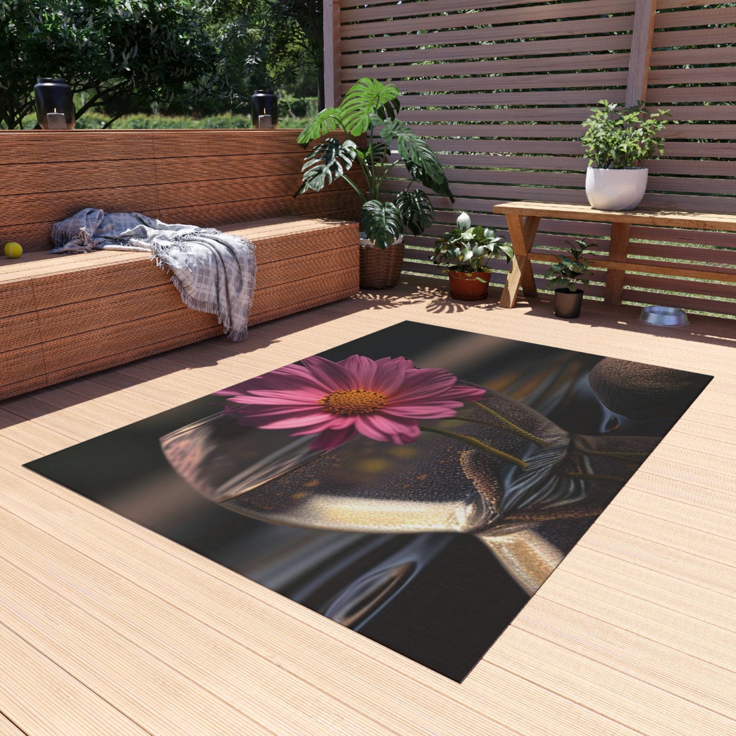 Outdoor Rug  Pink Daisy 4