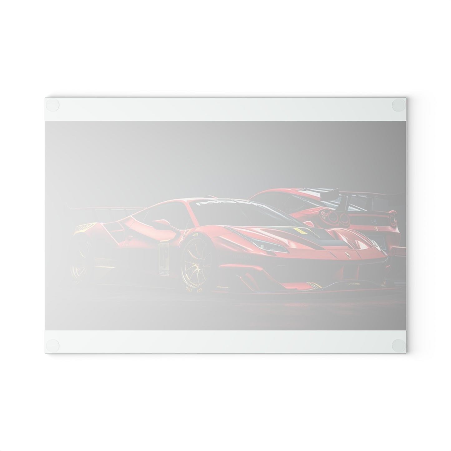 Glass Cutting Board Ferrari Red 3