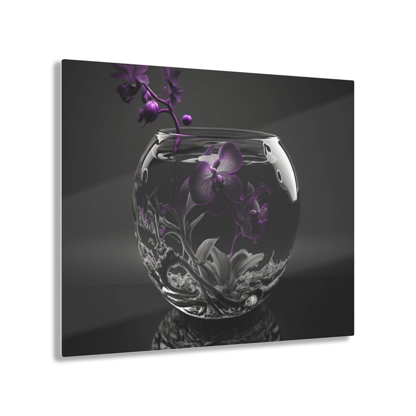 Acrylic Prints Purple Orchid Glass vase 3