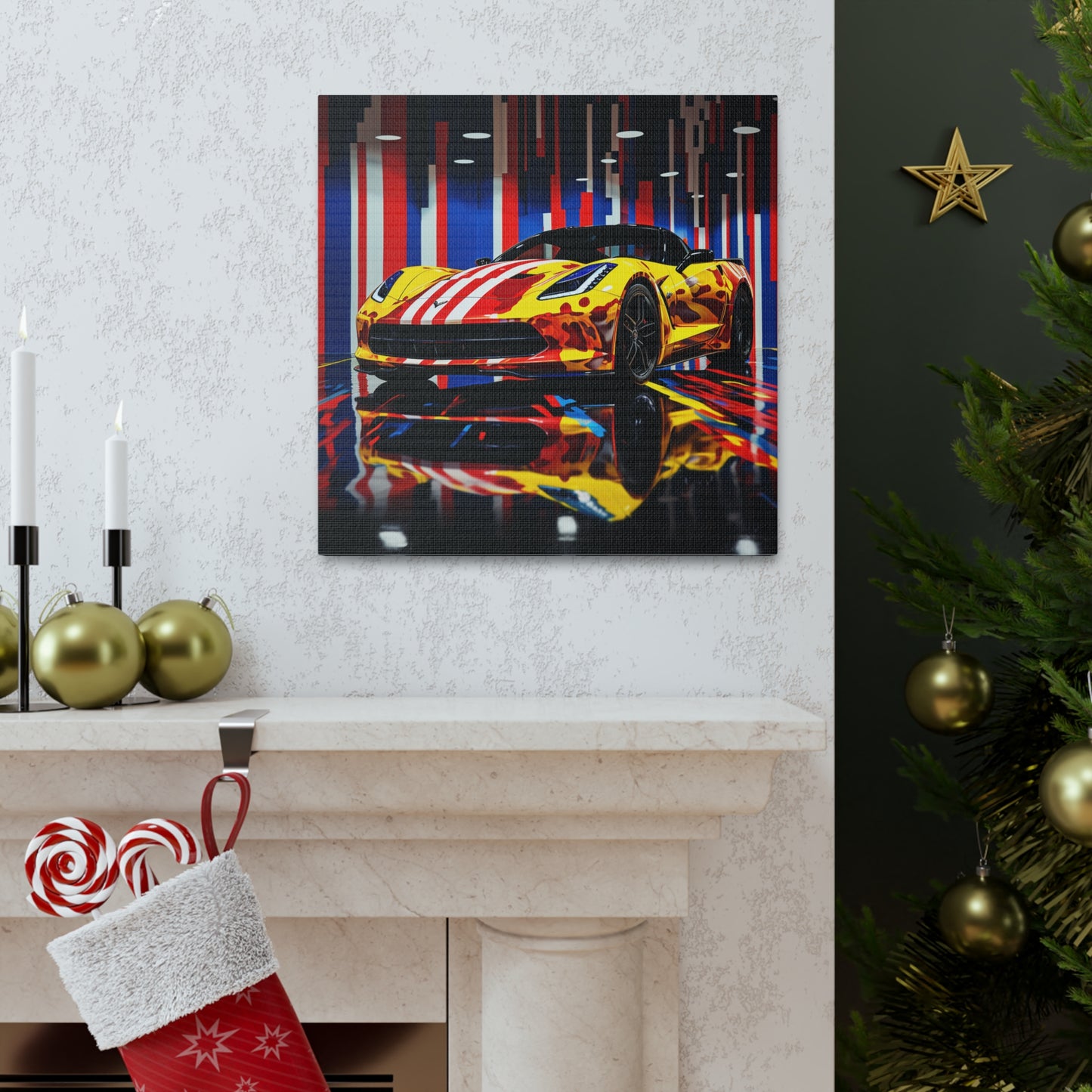 Canvas Gallery Wraps Macro Flag Ferrari 4