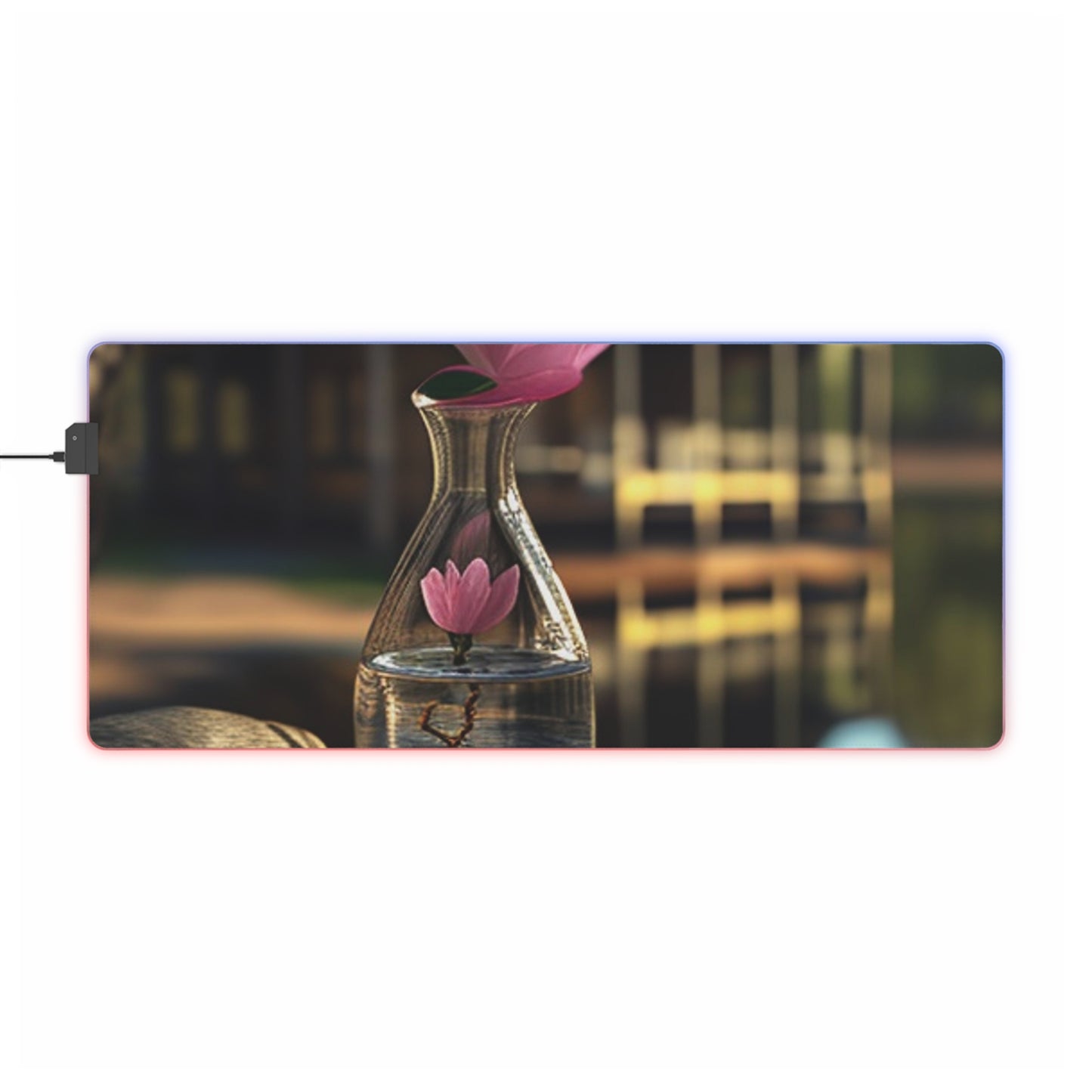 LED Gaming Mouse Pad Magnolia in a Glass vase 4