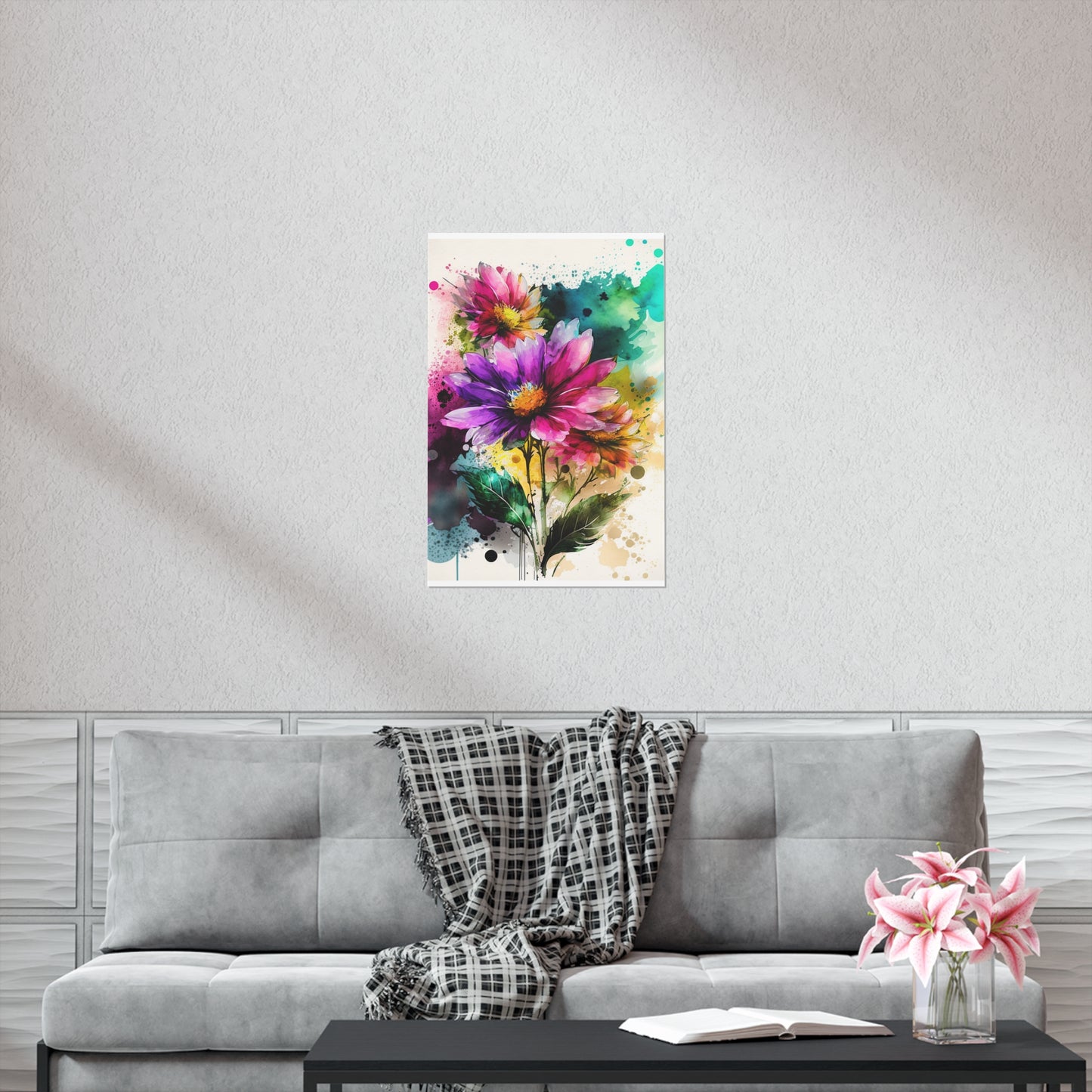 Premium Matte Vertical Posters Bright Spring Flowers 1