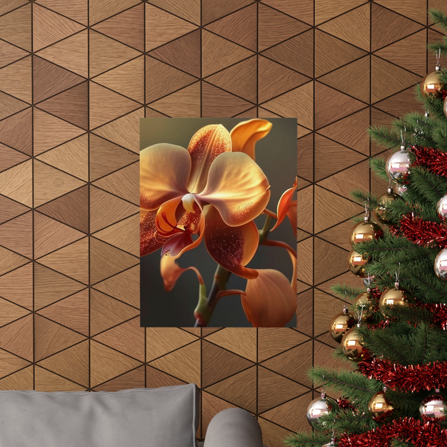Premium Matte Vertical Posters Orange Orchid 1
