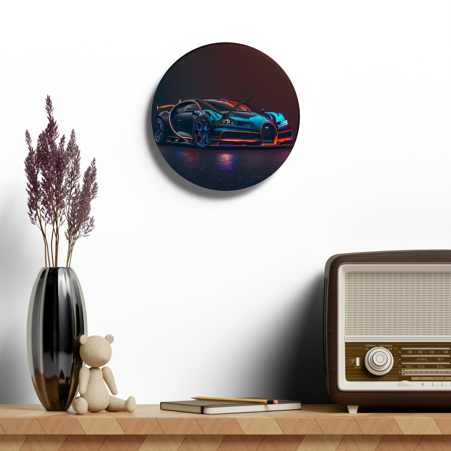 Acrylic Wall Clock Bugatti Chiron Super 1