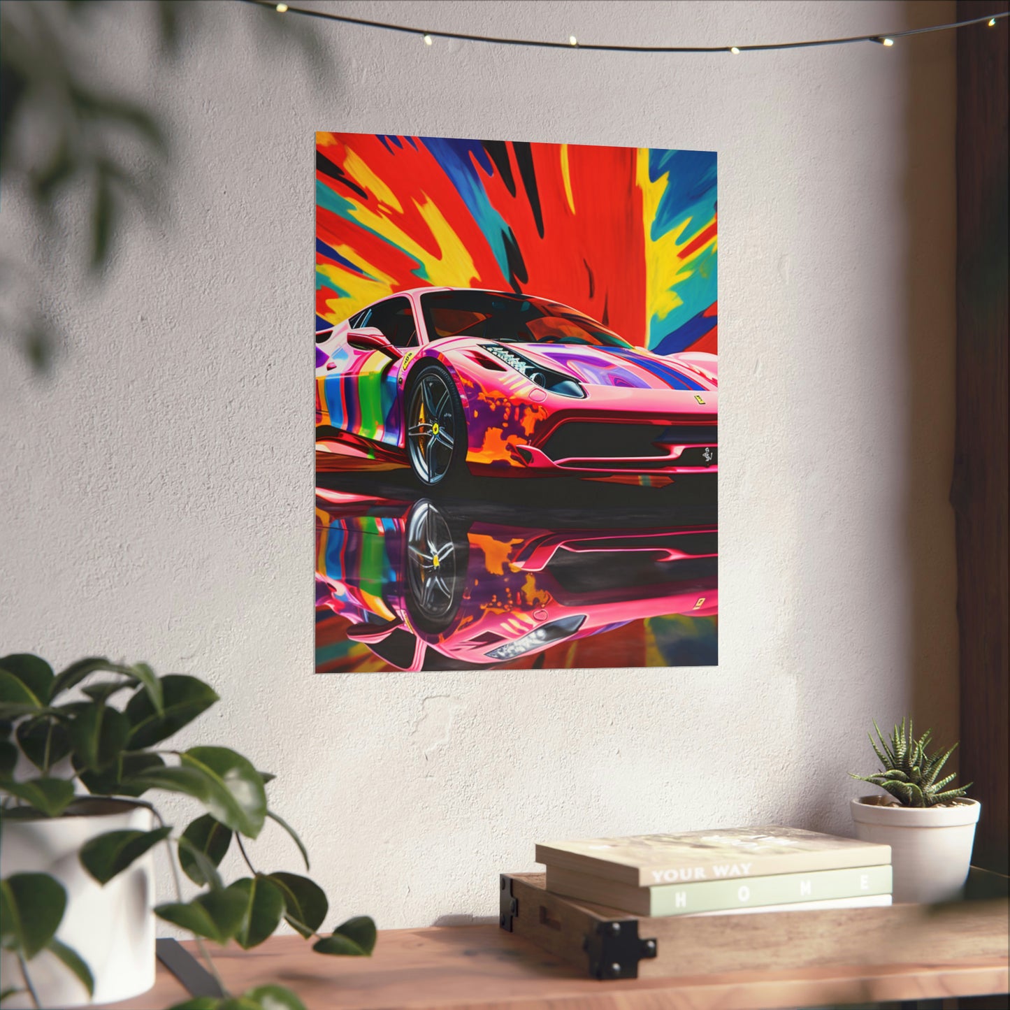 Premium Matte Vertical Posters Hyper Colorfull Ferrari 3