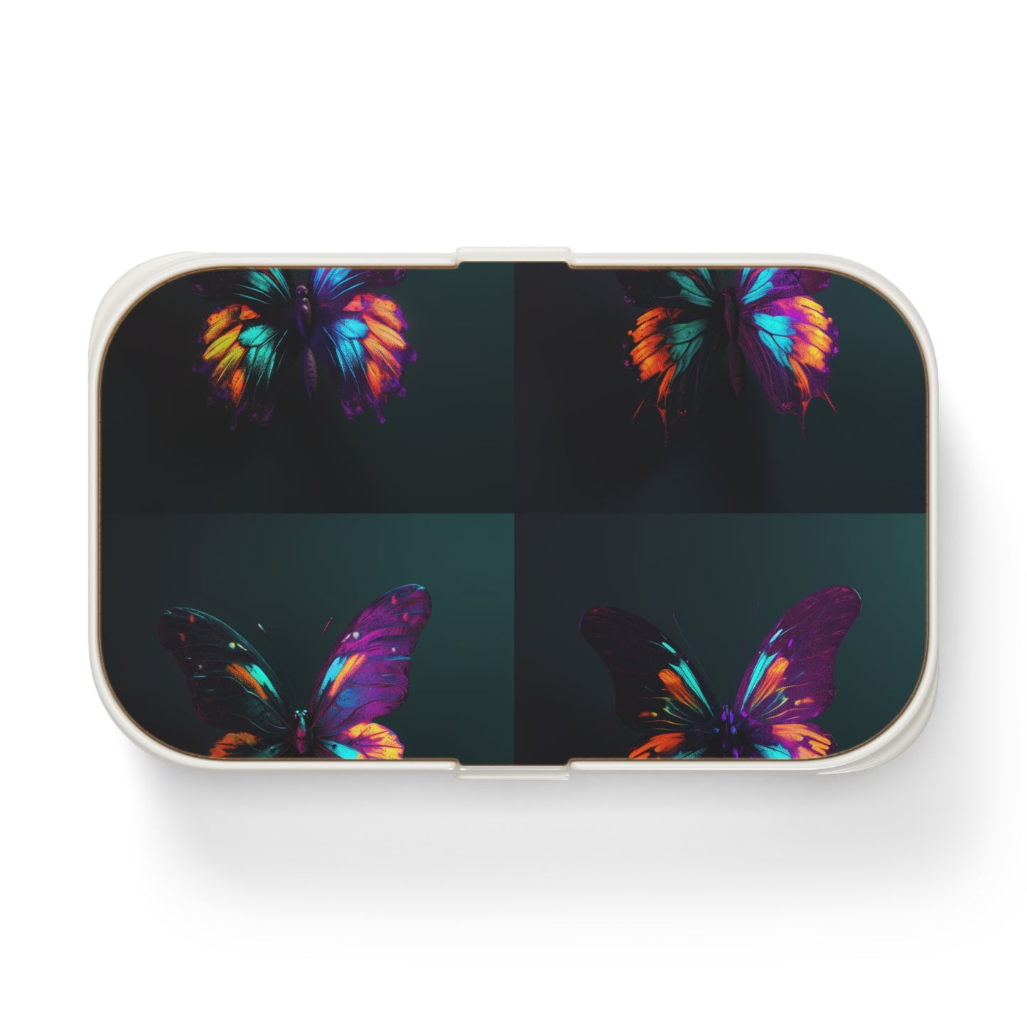 Bento Lunch Box Hyper Colorful Butterfly Purple 5