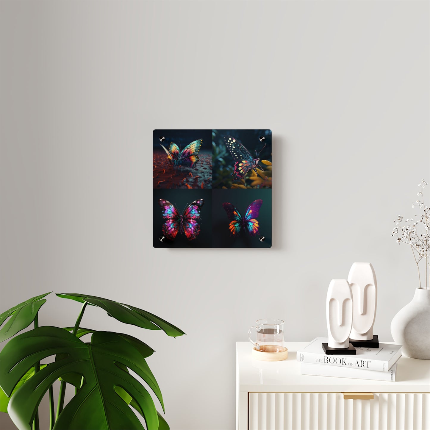 Acrylic Wall Art Panels Hyper Colorful Butterfly Macro 5