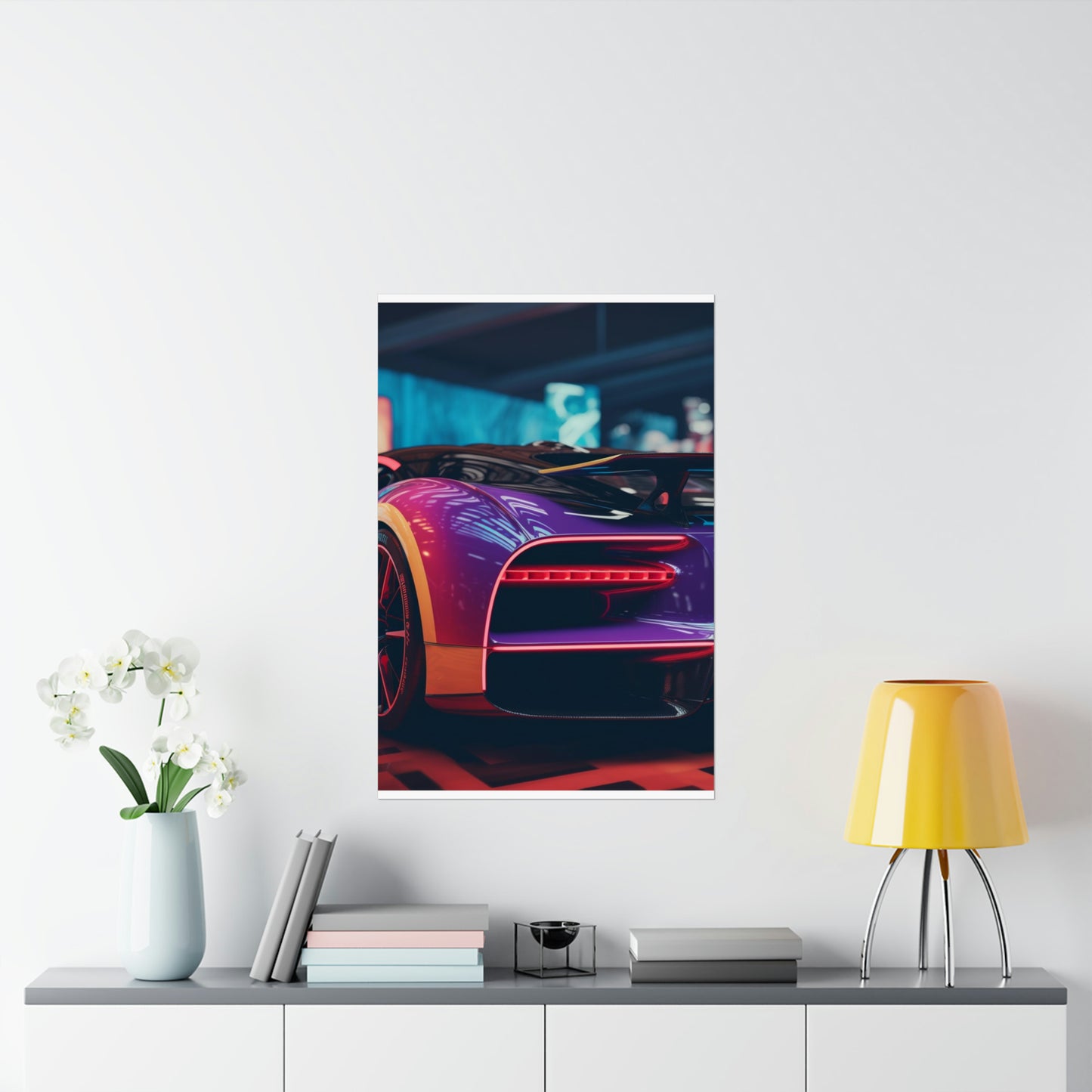 Premium Matte Vertical Posters Hyper Bugatti Neon Chiron 3