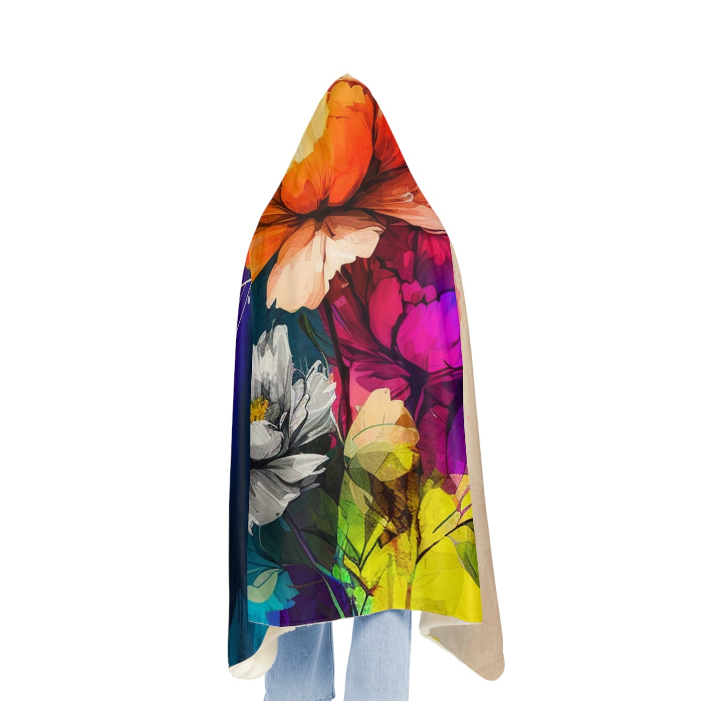 Snuggle Hooded Blanket Bright Spring Flowers 4