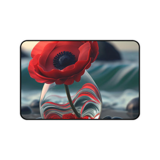 Desk Mat Red Anemone in a Vase 1
