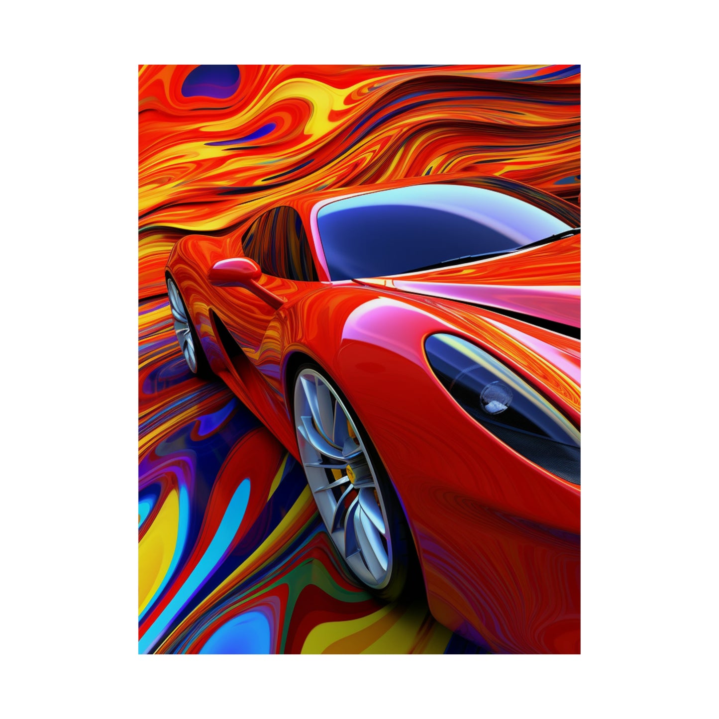 Premium Matte Vertical Posters Ferrari Water Fusion 4