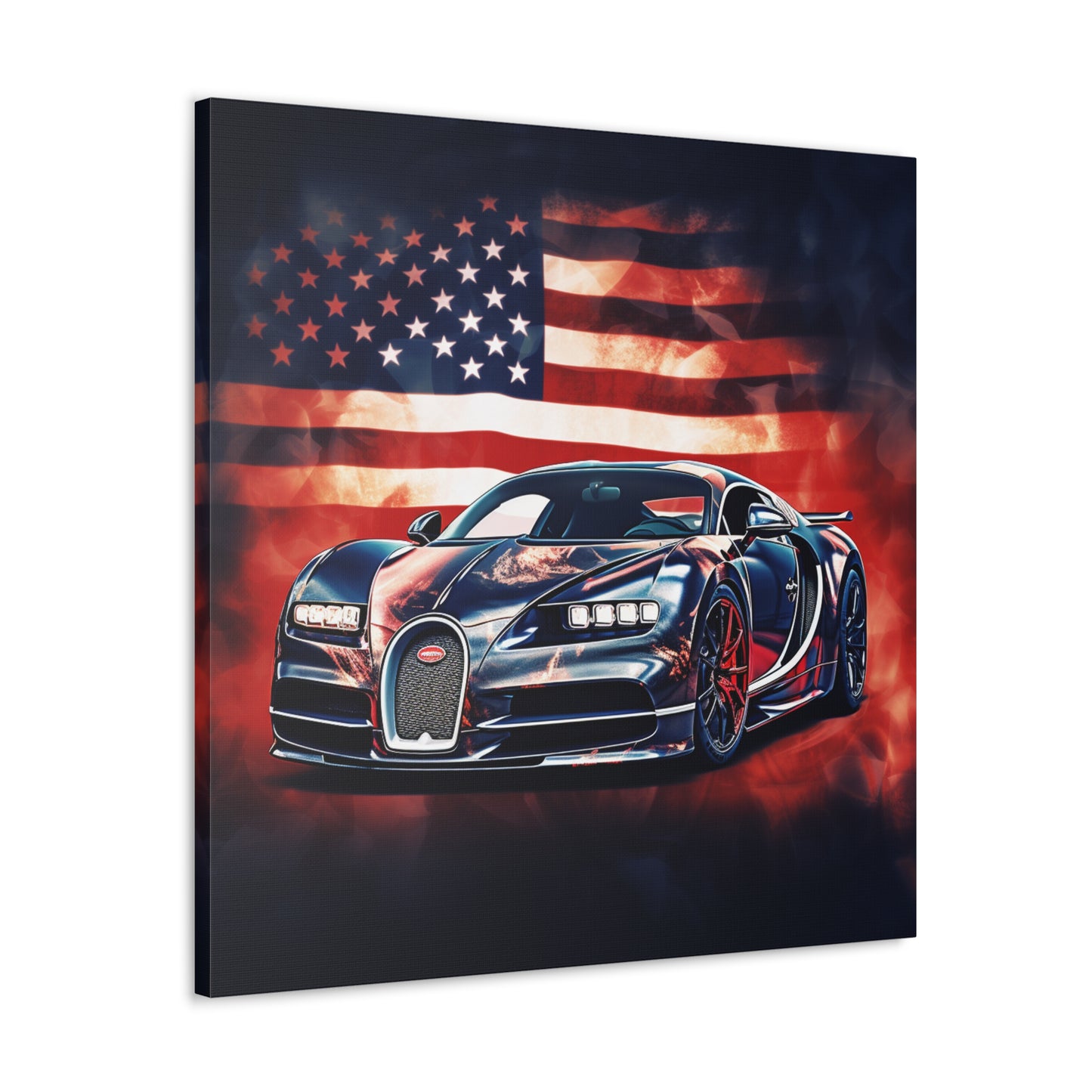 Canvas Gallery Wraps Abstract American Flag Background Bugatti 4