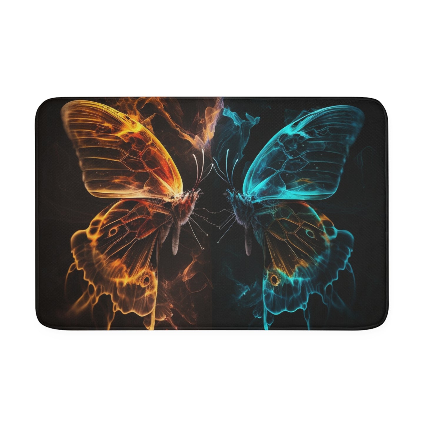 Memory Foam Bath Mat Kiss Neon Butterfly 6