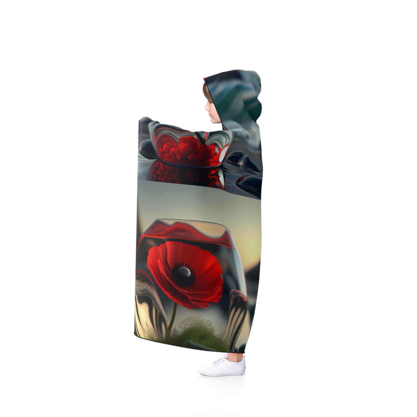 Hooded Blanket Red Anemone in a Vase 5