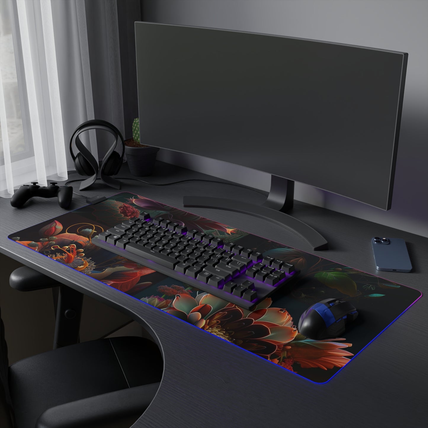 LED Gaming Mouse Pad Flower Arangment 5