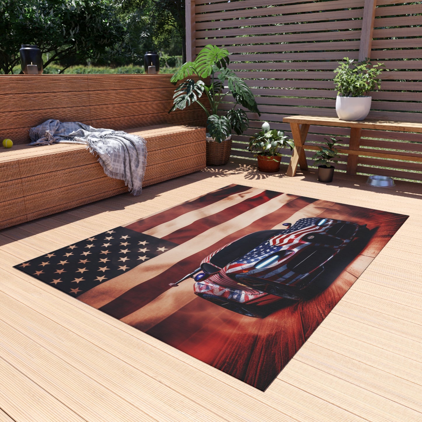 Outdoor Rug  Abstract American Flag Background Bugatti 2