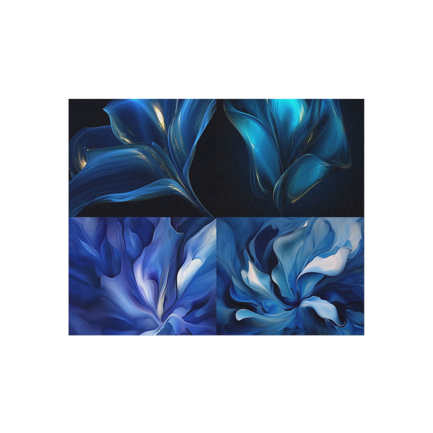 Outdoor Rug  Abstract Blue Tulip 5