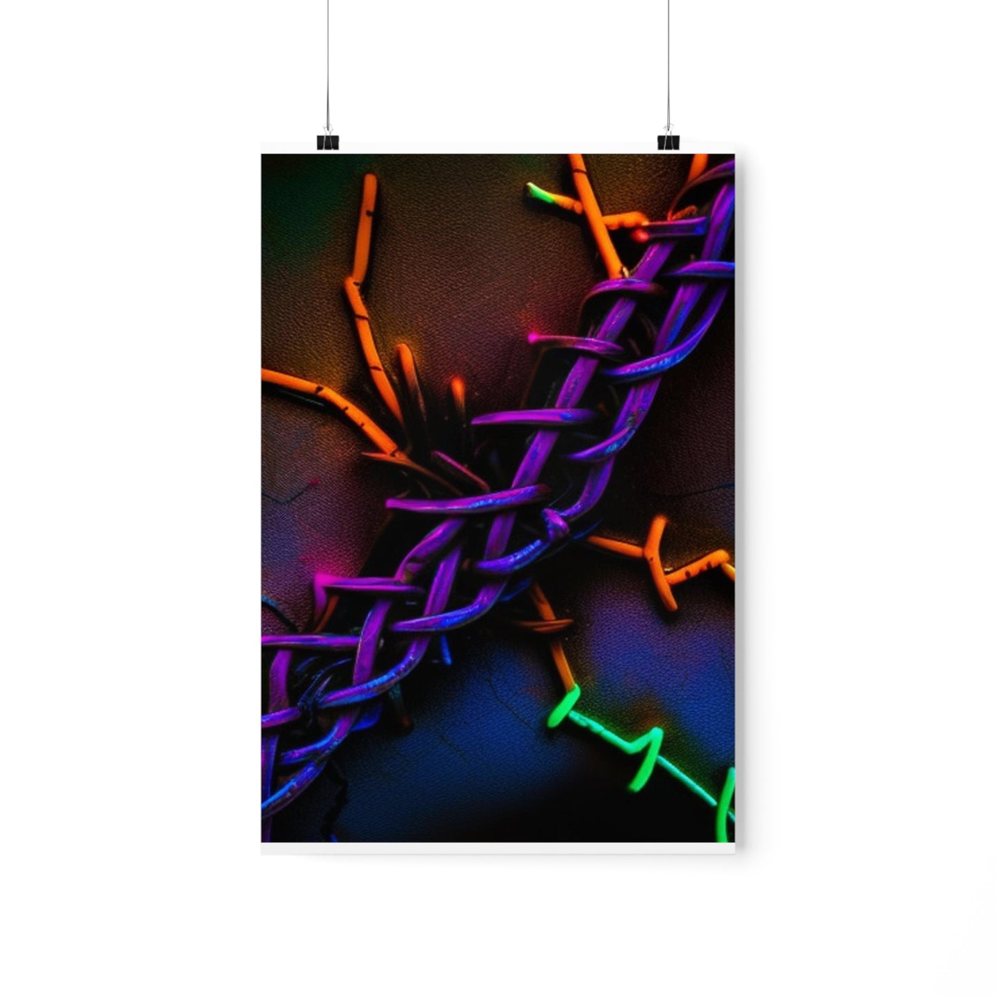 Premium Matte Vertical Posters Macro Neon Barbs 2