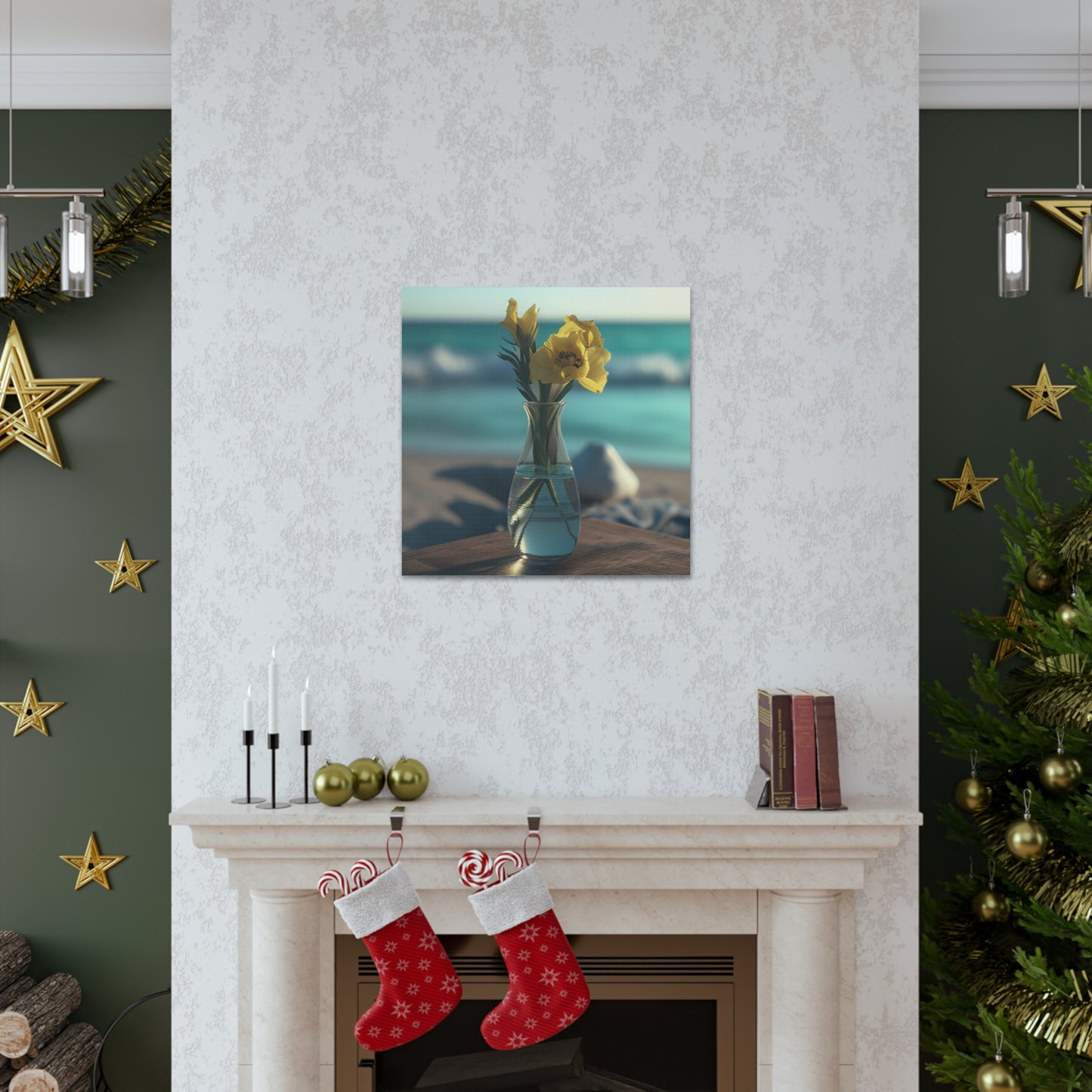 Canvas Gallery Wraps Yellow Gladiolus glass 4