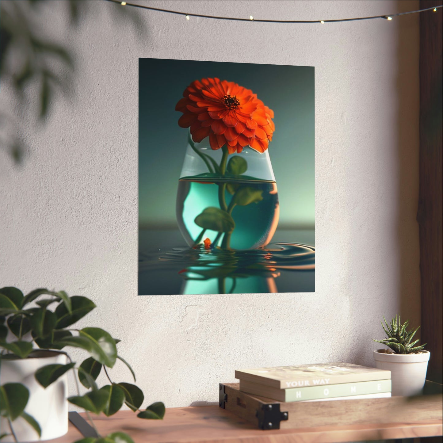 Premium Matte Vertical Posters Orange Zinnia 1