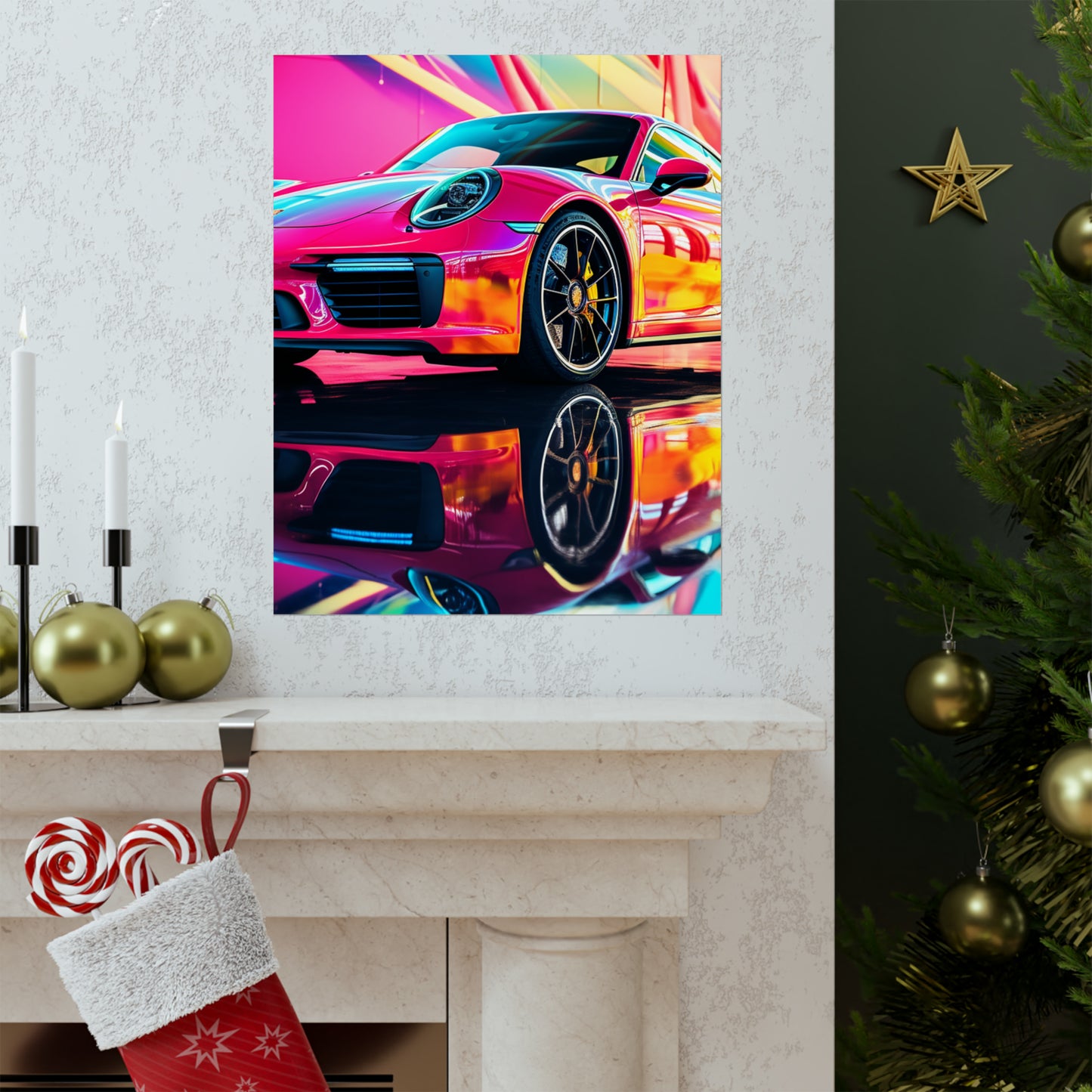 Premium Matte Vertical Posters Macro Porsche 4