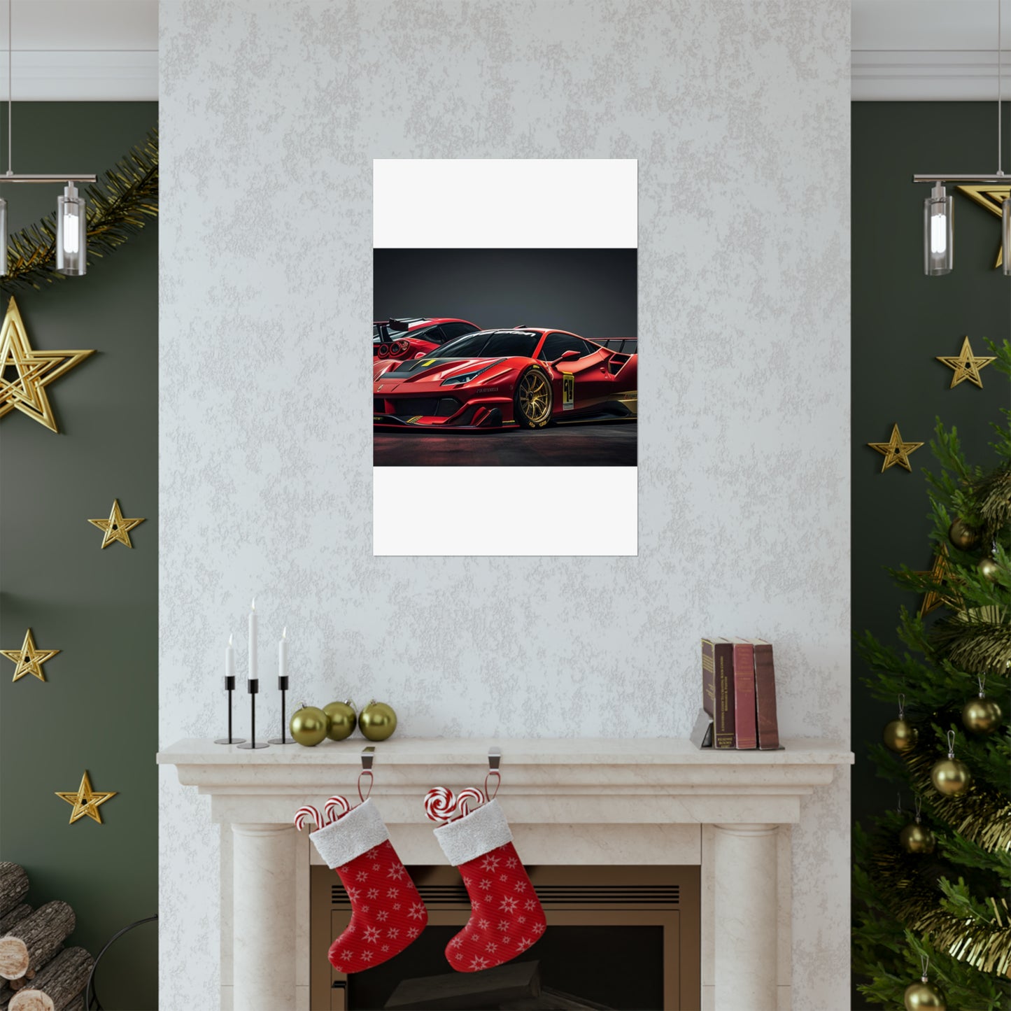 Premium Matte Vertical Posters Ferrari Red 3