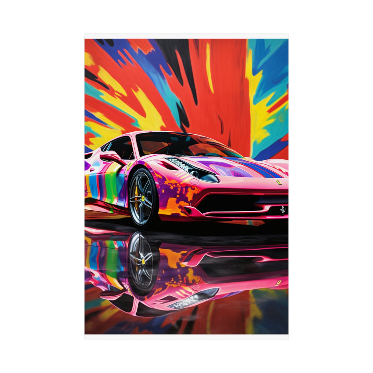 Premium Matte Vertical Posters Hyper Colorfull Ferrari 3